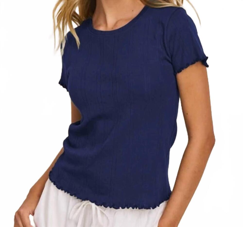 NEW NIC + ZOE pointelle rib georgia tee in ink